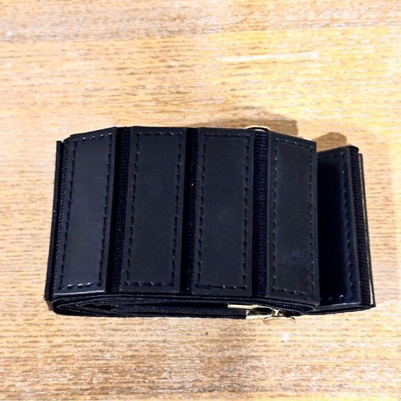 *Two Women's Belts - Grey Wool and Black Vegan Leather* S/M - Picture 3 of 10